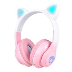 Kedi Kulaklı Tasarımlı RGB Işıklı Bluetooth Kulaklık