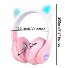 Kedi Kulaklı Tasarımlı RGB Işıklı Bluetooth Kulaklık
