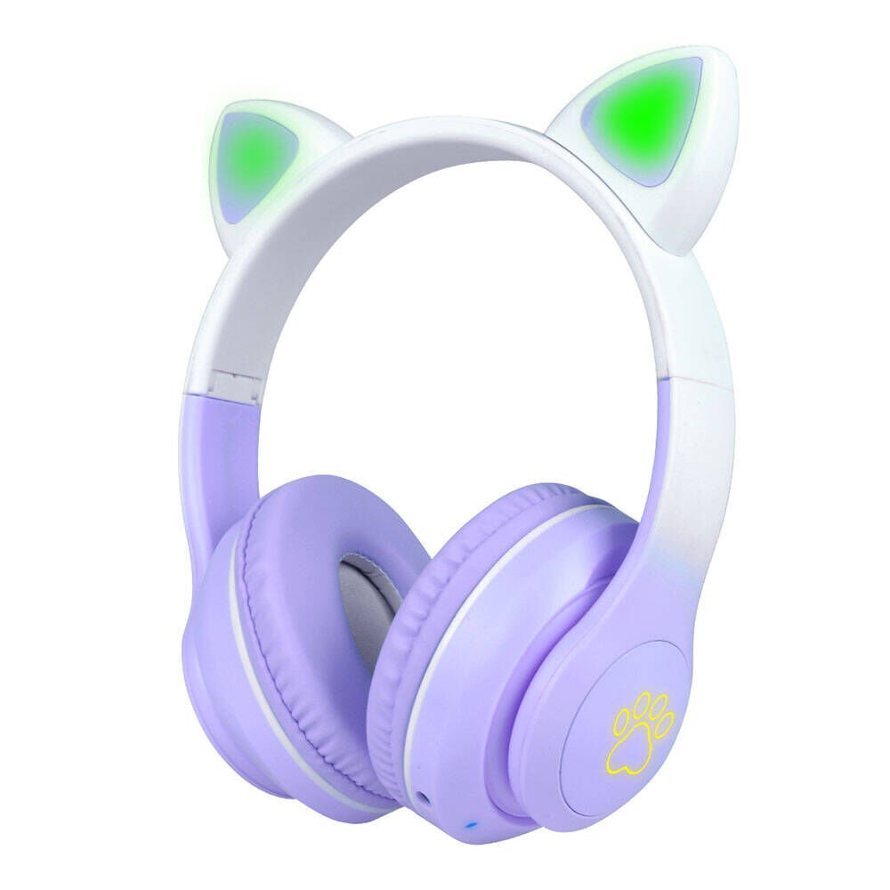 Kedi Kulaklı Tasarımlı RGB Işıklı Bluetooth Kulaklık