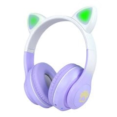 Kedi Kulaklı Tasarımlı RGB Işıklı Bluetooth Kulaklık