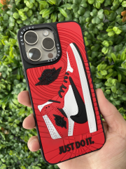 15 Pro Max Jordan Kabartmalı Kırmızı Kılıf