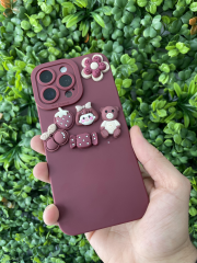 iPhone 15 Pro Max Bordo Renk Kamera Korumalı Kabartmalı Slikon Kılıf
