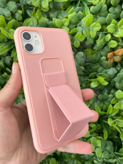 iPhone 11 Pembe Tutmalı Standlı Kılıf