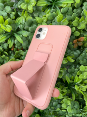 iPhone 11 Pembe Tutmalı Standlı Kılıf