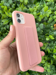 iPhone 11 Pembe Tutmalı Standlı Kılıf