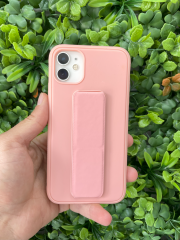 iPhone 11 Pembe Tutmalı Standlı Kılıf