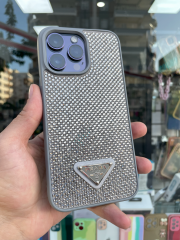 iPhone 14 Pro Max Uyumlu Gri Taşlı Kılıf