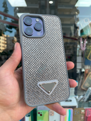 iPhone 14 Pro Max Uyumlu Gri Taşlı Kılıf