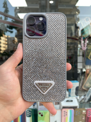 iPhone 14 Pro Max Uyumlu Gri Taşlı Kılıf