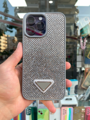 iPhone 14 Pro Max Uyumlu Gri Taşlı Kılıf