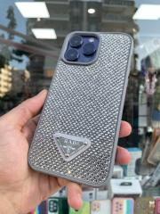iPhone 14 Pro Max Uyumlu Gri Taşlı Kılıf