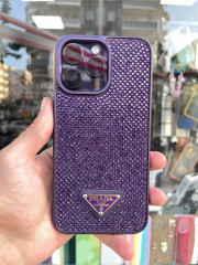 iPhone 14 Pro Max Uyumlu Derin Mor Taşlı Kılıf