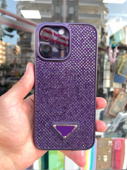 iPhone 14 Pro Max Uyumlu Derin Mor Taşlı Kılıf