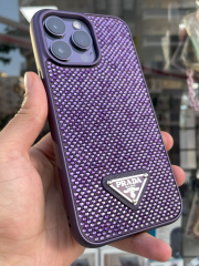 iPhone 14 Pro Max Uyumlu Derin Mor Taşlı Kılıf