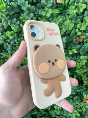 iPhone 11 Uyumlu Aynalı 3D Kabartmalı Darbe Korumalı Kılıf