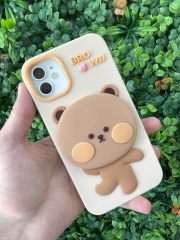 iPhone 11 Uyumlu Aynalı 3D Kabartmalı Darbe Korumalı Kılıf