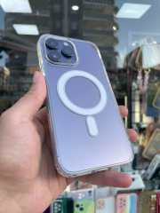 iPhone 14 Pro Max Uyumlu Magsafe Şeffaf Yanları Yumuşak Kılıf