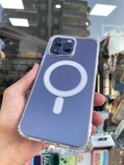 iPhone 14 Pro Max Uyumlu Magsafe Şeffaf Yanları Yumuşak Kılıf