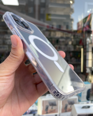 iPhone 14 Pro Max Uyumlu Magsafe Şeffaf Yanları Yumuşak Kılıf