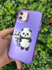 iPhone 11 Uyumlu 3D Ayıcık Kabartmalı Desenli Kılıf