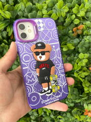 iPhone 11 Uyumlu 3D Kabartmalı Desenli Mor Renk Kılıf