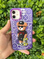 iPhone 11 Uyumlu 3D Kabartmalı Desenli Mor Renk Kılıf