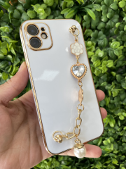 iPhone 11 Lens Korumalı Taşlı Tutamaçlı Kılıf