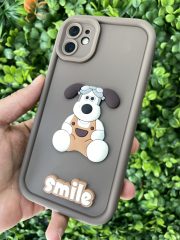 iPhone 11 Uyumlu 3D Baskı Ayıcıklı Kahverengi Kılıf1