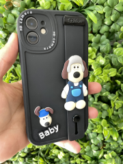 iPhone 11 Uyumlu 3D Baskılı Tutamaçlı Siyah Renk Kılıf