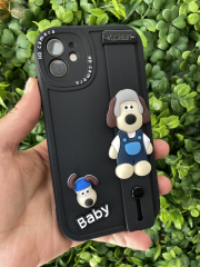 iPhone 11 Uyumlu 3D Baskılı Tutamaçlı Siyah Renk Kılıf