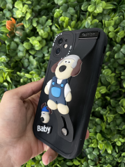 iPhone 11 Uyumlu 3D Baskılı Tutamaçlı Siyah Renk Kılıf