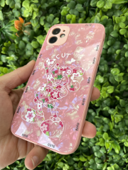 iPhone 11 Desenli Pembe Yanları Slikon KILIF