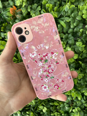 iPhone 11 Desenli Pembe Yanları Slikon KILIF