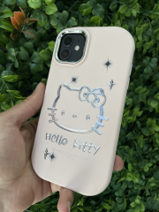 iPhone 11 Hello Kitty Gri Pembe Slikon Kılıf