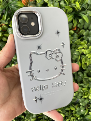 iPhone 11 Hello Kitty Gri Slikon Kılıf
