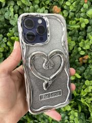 iPhone 14 Pro Max Kalp Desen Standlı Kılıf Arkası Parlak