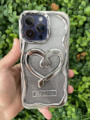 iPhone 14 Pro Max Kalp Desen Standlı Kılıf Arkası Parlak
