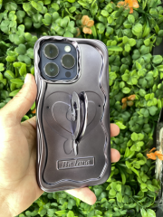 iPhone 14 Pro Max Uyumlu Kalp Desenli Tutamaçlı Standlı Kılıf Mor Renk