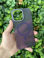 iPhone 14 Pro Max Uyumlu Mor Renk Şeffaf Sert Mika Kılıf