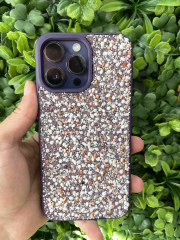 iPhone 14 Pro Max Uyumlu Küçük Taşları Olan Mor Renk Kılıf