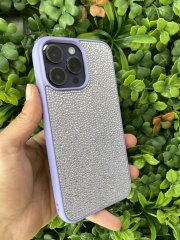 iPhone 14 Pro Max Uyumlu Mor Renk Taşlı Kılıf