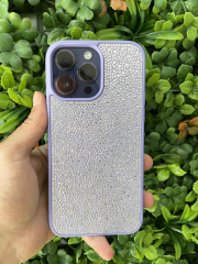 iPhone 14 Pro Max Uyumlu Mor Renk Taşlı Kılıf