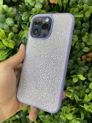 iPhone 14 Pro Max Uyumlu Mor Renk Taşlı Kılıf