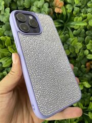 iPhone 14 Pro Max Uyumlu Mor Renk Taşlı Kılıf