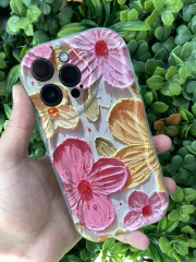 iPhone 14 Pro Max Uyumlu Yanları Şeffaf Arkası Baskılı Kılıf Üstün Korumalı