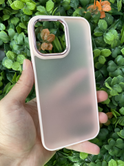 iPhone 14 Pro Max Uyumlu Arkası Şeffaf Yanları Pembe Kılıf