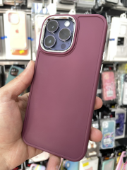 iPhone 14 Pro Max Uyumlu Düz Bordo Renk Slikon Kılıf