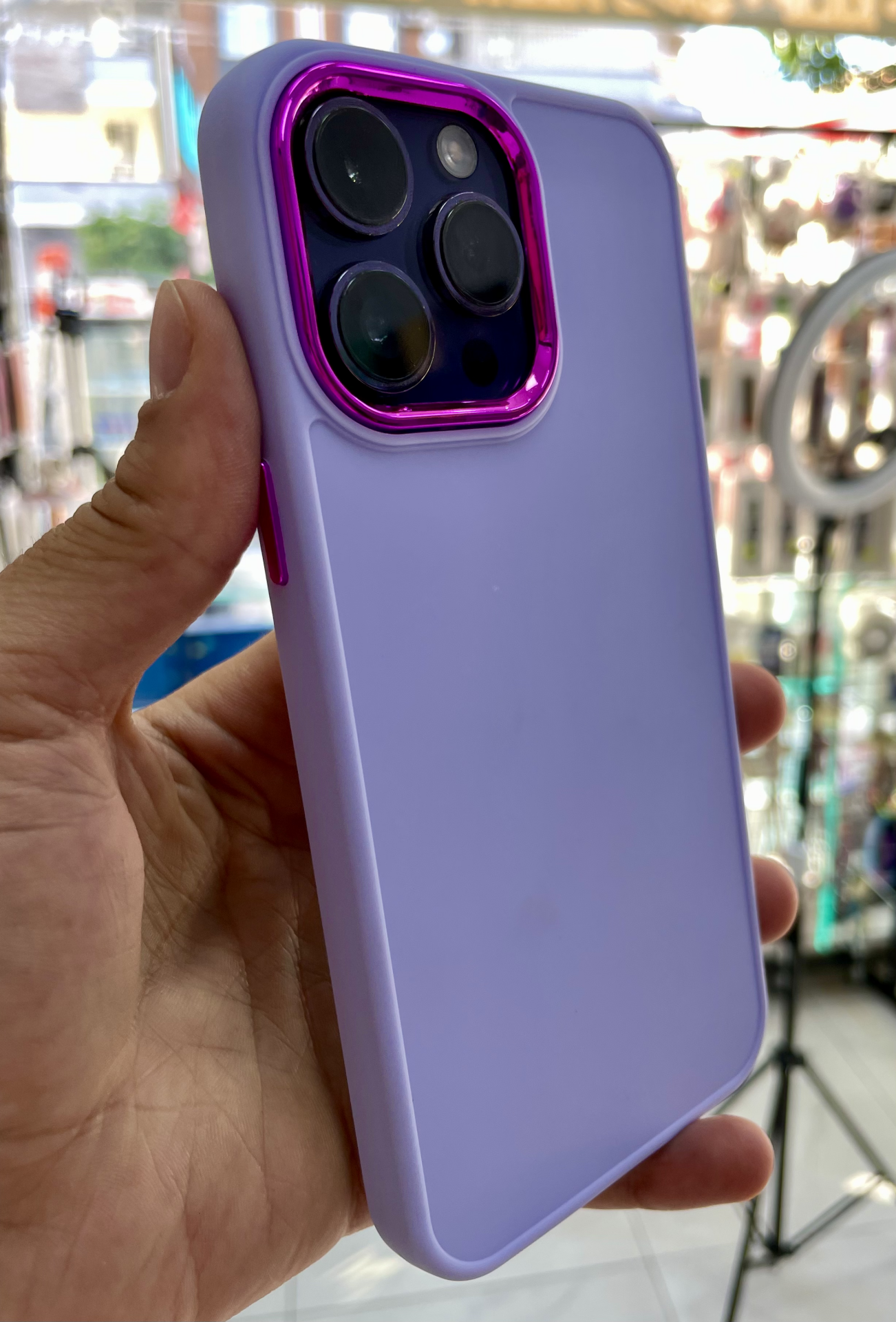 iPhone 14 Pro Max Uyumlu Düz Mor Renk Slikon Kılıf