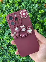 iPhone 14 Pro Max Mor Kamera Korumalı Kabartmalı Slikon Kılıf