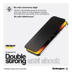 iPhone 16 Pro Max Uyumlu BUNKERGLASS DOUBLE STRONG HAYALET CAM EKRAN KORUYUCU